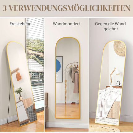 Full-Length Mirror, Gold, 50 x 170 cm, Aluminum Frame