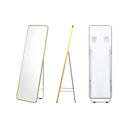 Full-Length Mirror – Wall-Mount Or Freestanding, Gold Steel