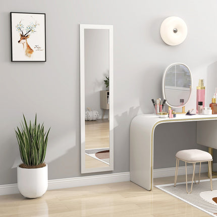 Full-Length Mirror with Frame, Antique Wood Finish, 157 cm