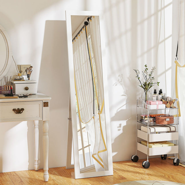 Full-Length Mirror with Frame, Antique Wood Finish, 157 cm