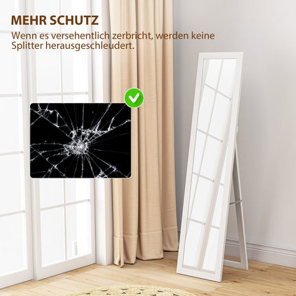 Full-Length Mirror with Frame, Antique Wood Finish, 157 cm