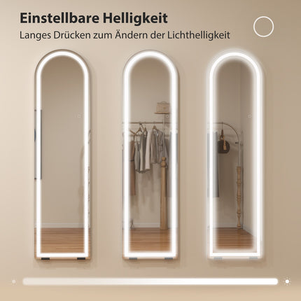 Full-Length Mirror with LED Lights, 150x40 cm, Dimmable