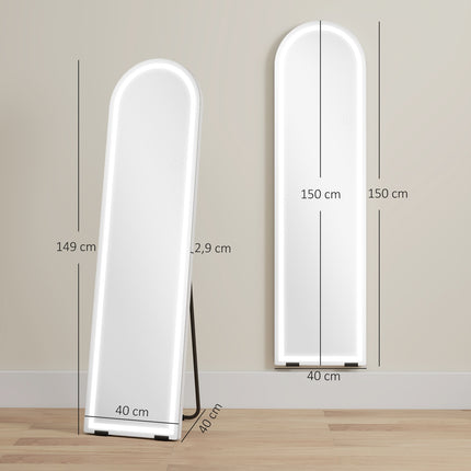 Full-Length Mirror with LED Lights, 150x40 cm, Dimmable
