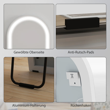 Full-Length Mirror with LED Lights, 150x40 cm, Dimmable