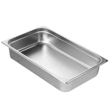 Full-Size Steam Table Pan With Lid, 4-Inch Deep, Stainless Steel