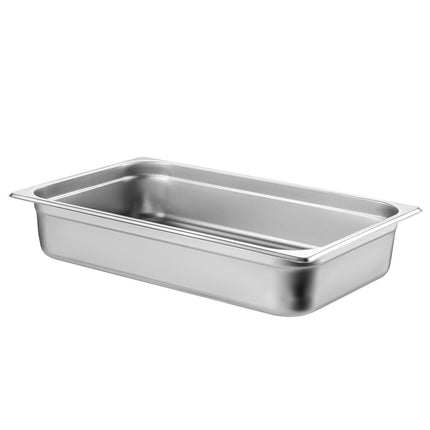 Full-Size Steam Table Pan With Lid, 4-Inch Deep, Stainless Steel