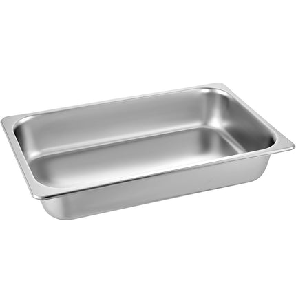 Full-Size Steam Table Pans, Stainless Steel, 4-Pack, 13L