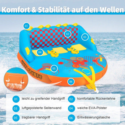 Funtube for 3 people Towable tube for sitting and kneeling Formula tube for boat