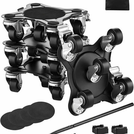 Furniture Dolly Set, 1200 lb, 4-Pack, 5 Swivel Wheels
