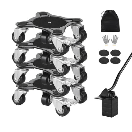 Furniture Dolly Set, 1200 lb, 4-Pack, 5 Swivel Wheels