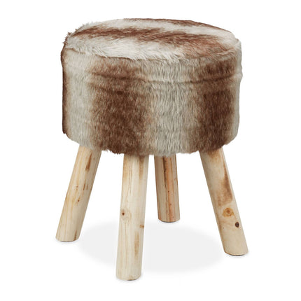 Fur stool round