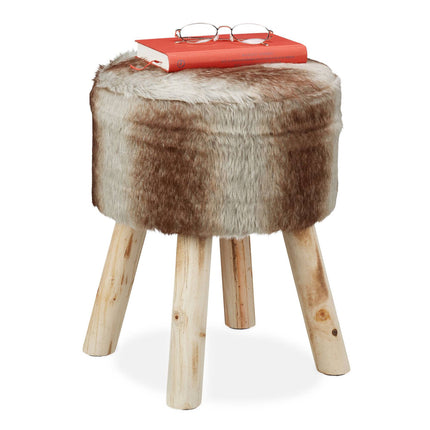 Fur stool round