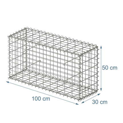 Galvanised Steel Gabion Basket 100x50x30 cm