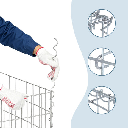Galvanised Steel Gabion Basket, 150x50x100 cm, Silver