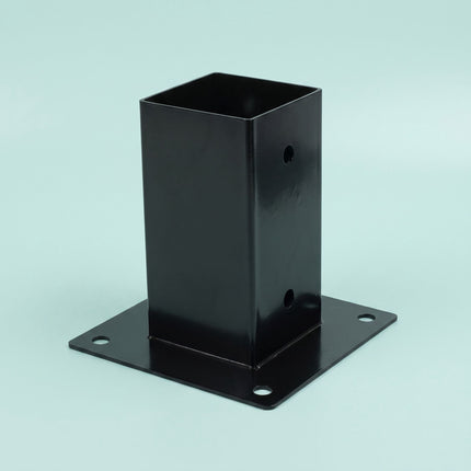 Galvanised Steel Post Supports, Black, 4-Pack, 70x150 mm