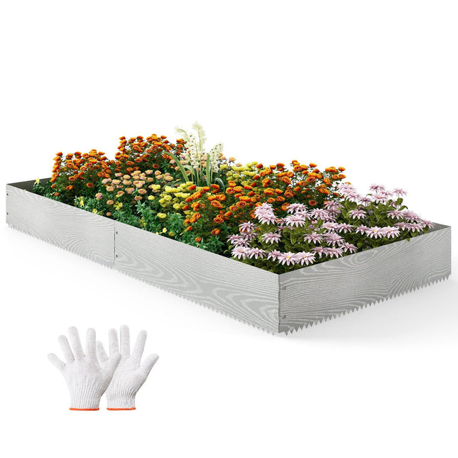 Galvanized Metal Garden Edging, 6-Piece, 110 x 22 cm