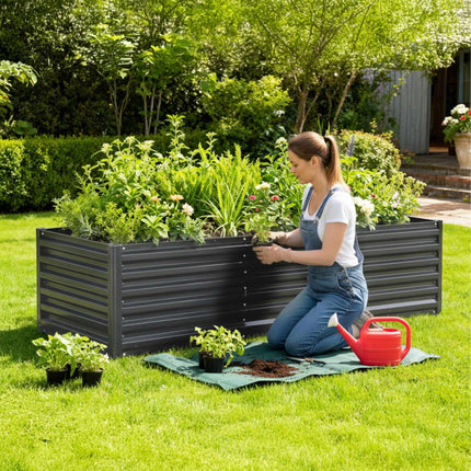 Galvanized Raised Garden Bed, 57x180x90 cm