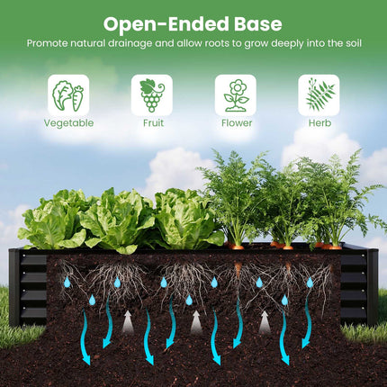 Galvanized Raised Garden Bed 6x3x1 Ft With Greenhouse Cover