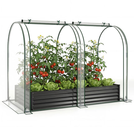 Galvanized Raised Garden Bed 6x3x1 Ft With Greenhouse Cover
