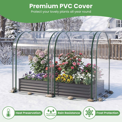Galvanized Raised Garden Bed 6x3x1 Ft With Greenhouse Cover
