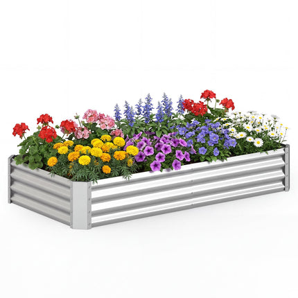 Galvanized Raised Garden Bed 6 x 3 x 1 ft, Open Base