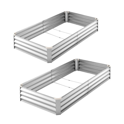 Galvanized Raised Garden Beds, 2 Pack, 180x90x30 cm
