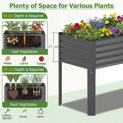 Galvanized Raised Garden Bed with Legs, 46 x 24 in, Gray