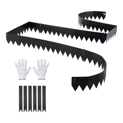 Galvanized Steel Landscape Edging, 6-Pack 40x6 in, Clips, Black