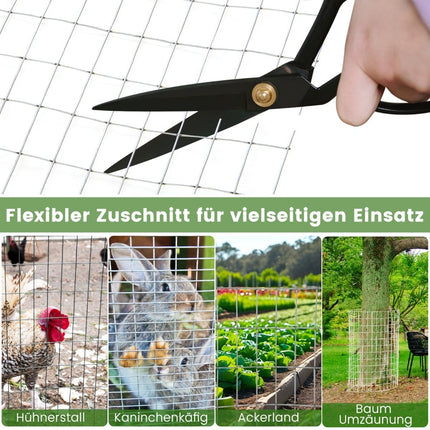 Galvanized Wire Mesh Fence, 15x0.6m, 50x25mm Mesh