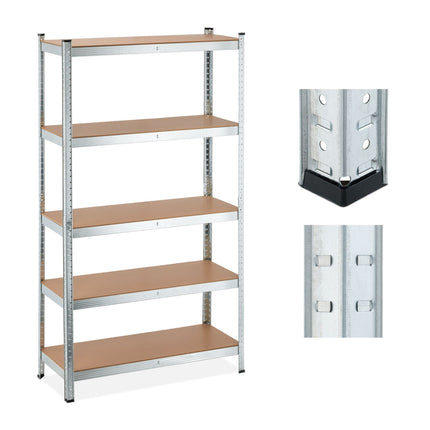 Galvanized shelves for heavy loads with 5 levels