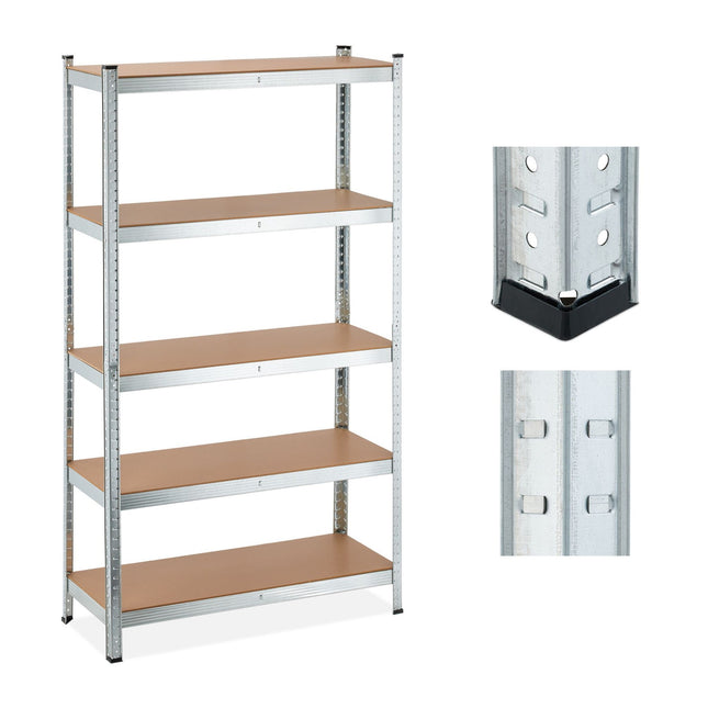 Galvanized shelves for heavy loads with 5 levels