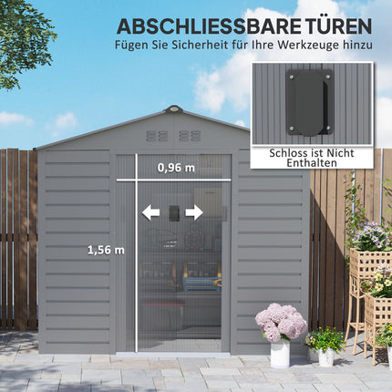 Garden shed in galvanized steel, lockable and weatherproof