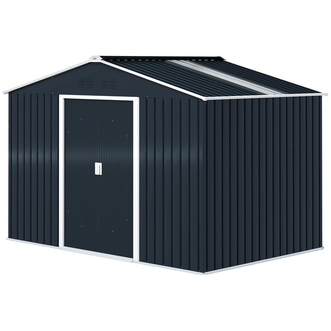 Galvanized steel garden shed, 4.9 m², weatherproof and lockable