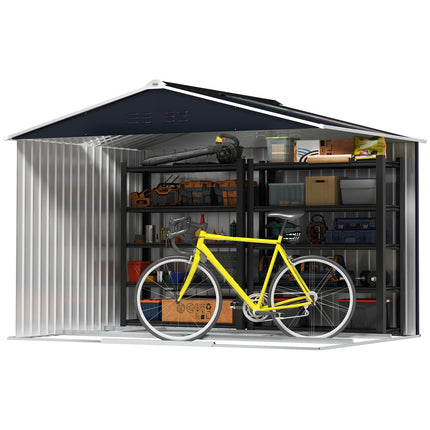 Galvanized steel garden shed, 4.9 m², weatherproof and lockable