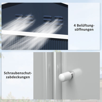 Galvanized steel garden shed, 4.9 m², weatherproof and lockable