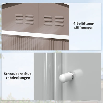 Tool shed in galvanized steel, 4.9 m², lockable and weatherproof