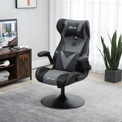 Gaming Chair, Adjustable Height, Black/Grey, Ergonomic Design