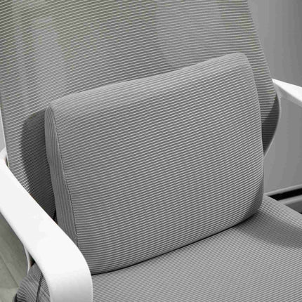 Ergonomic gaming chair with massage, swivel, gray nylon
