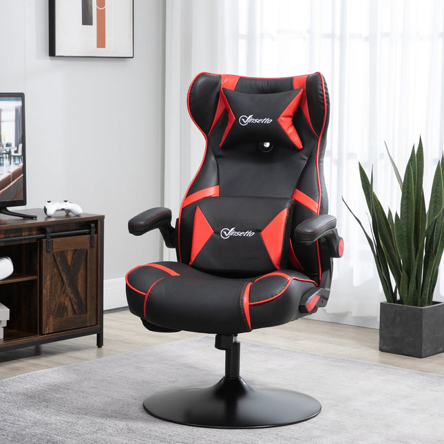 Ergonomic gaming chair with speakers, adjustable height, artificial leather