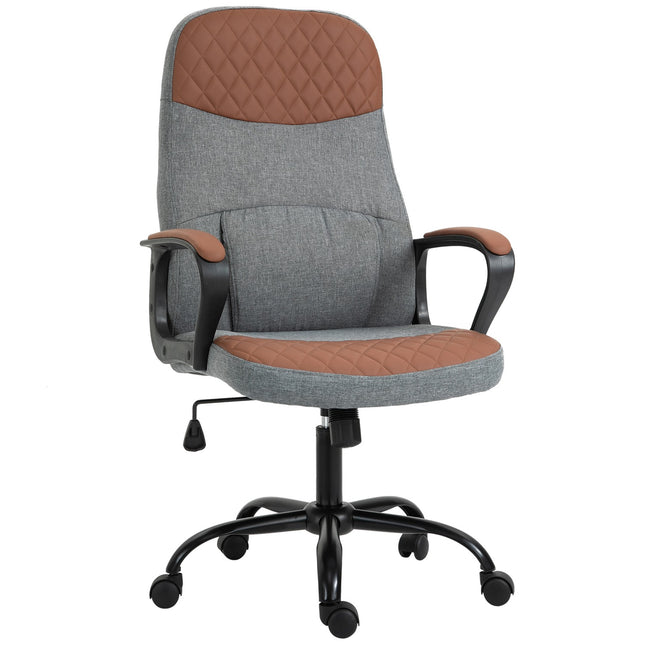 Ergonomic gaming chair, swivel office chair, grey/brown