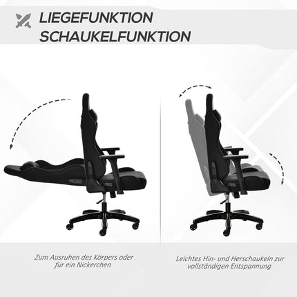 Ergonomic reclining gaming chair, artificial leather, adjustable height