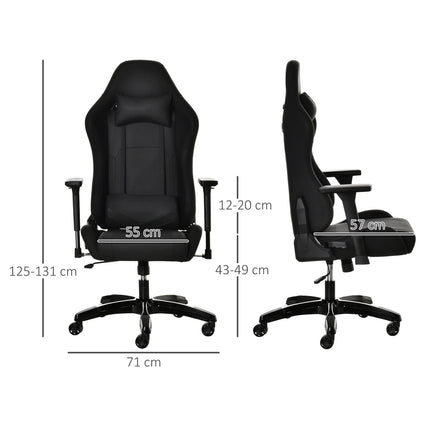 Ergonomic reclining gaming chair, artificial leather, adjustable height
