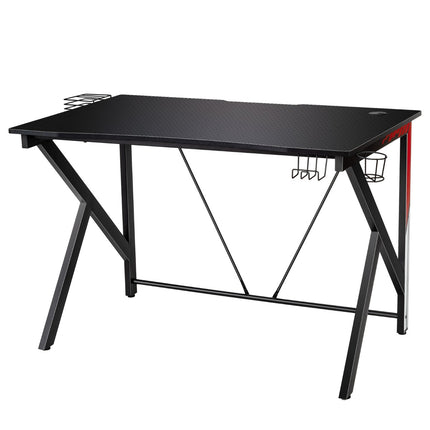 Gaming Desk 115 x 73 cm, K-Frame, Cup Holder, Storage