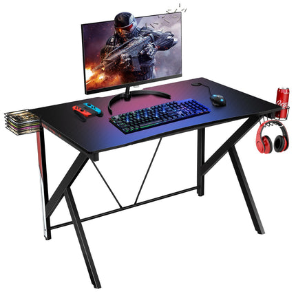 Gaming Desk 115 x 73 cm, K-Frame, Cup Holder, Storage
