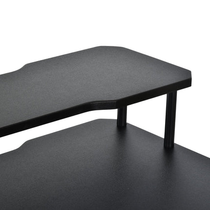 Game table with headphone hook, black steel & MDF, 120x60x90 cm
