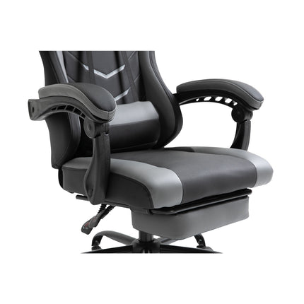 Ergonomic gaming chair, adjustable headrest & lumbar support