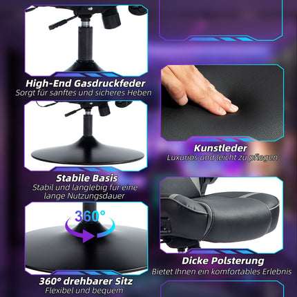 Ergonomic gaming chair with rocker, speaker, 120 kg capacity