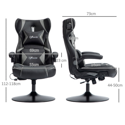 Ergonomic gaming chair with rocker, speaker, 120 kg capacity