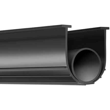 Garage Door Bottom Seal, 16 ft U+O, 8 mm T-Ends, Black