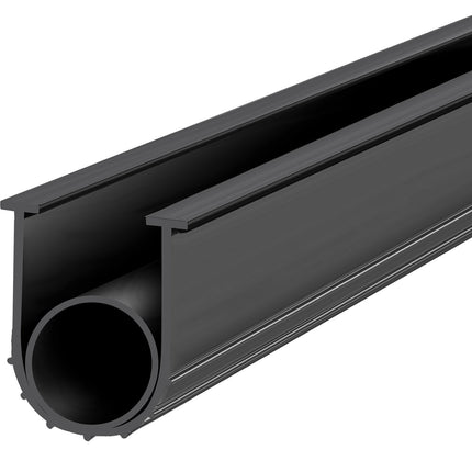 Garage Door Bottom Seal, 16 ft U+O, 8 mm T-Ends, Black